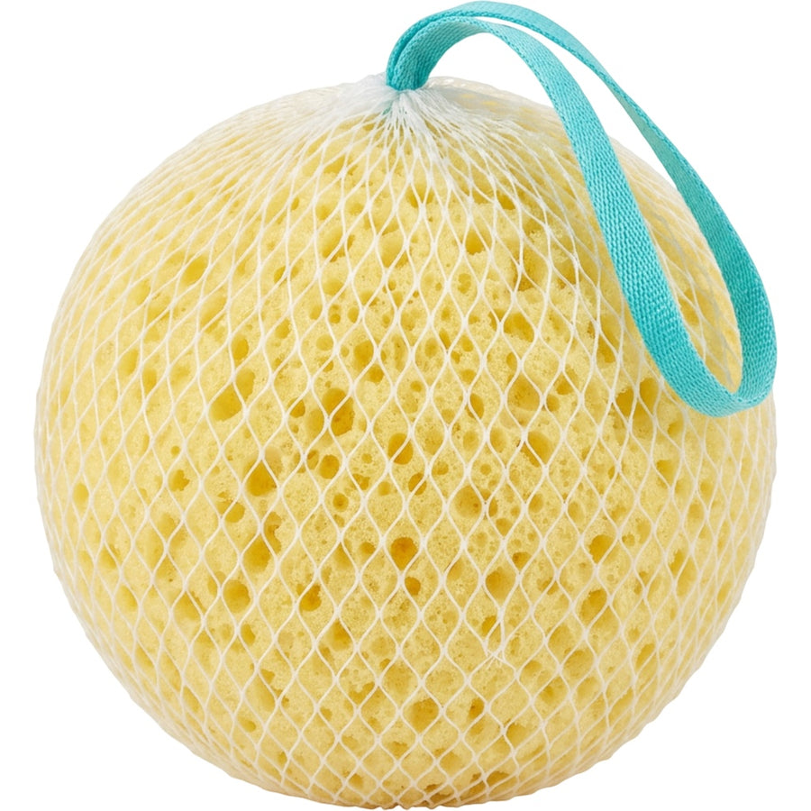 Haud Net-Covered Cellulose Sponge Bath Ball 11 cm Pale Yellow